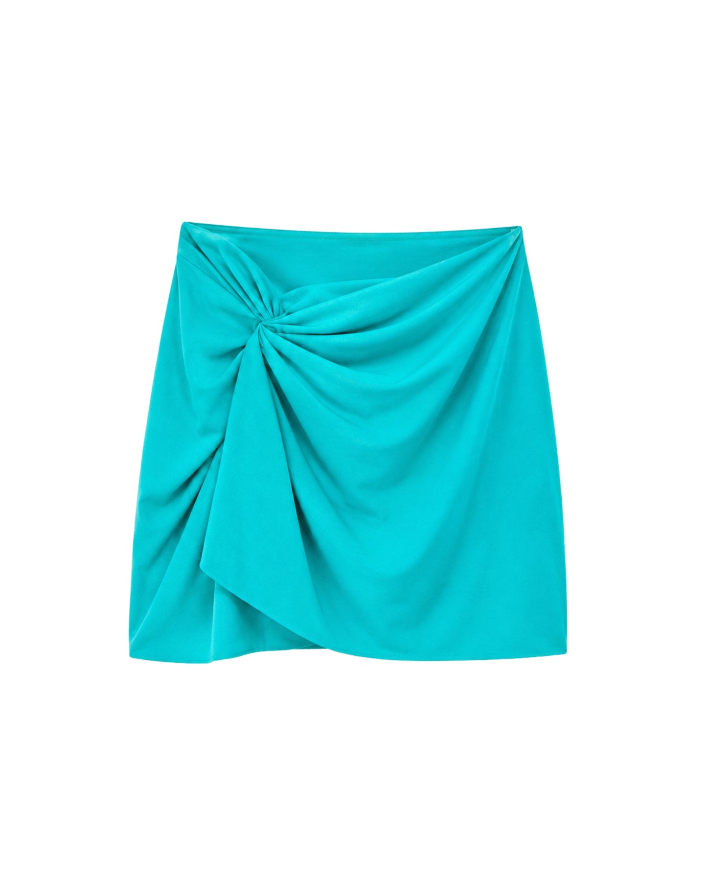 TURQUOISE KNOTTED MINI SKIRT