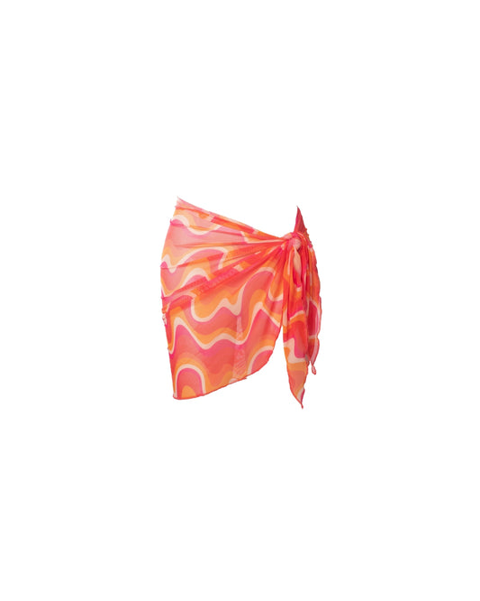 ORANGE WAVE TULLE SKIRT