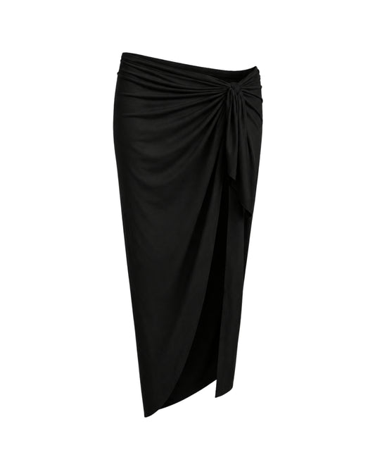 BLACK LONG KNOT SKIRT