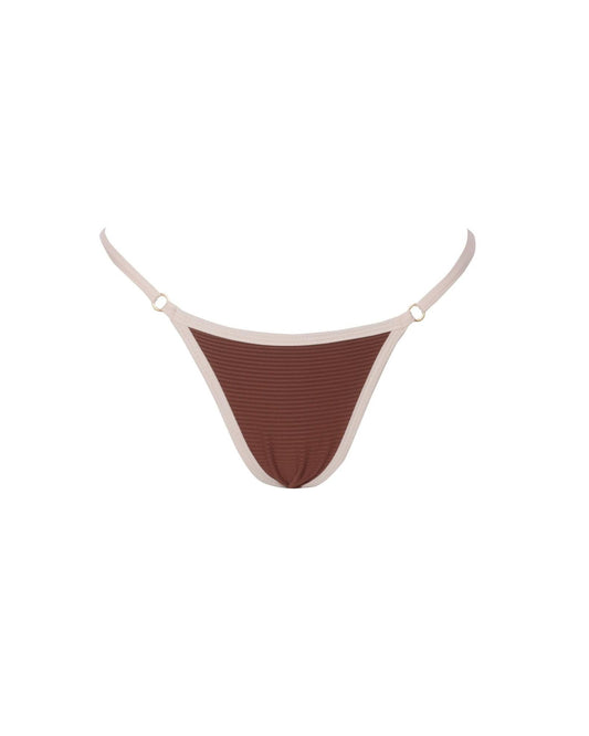 TANGA MINI REG. TEXT. MARRON OFF WHITE