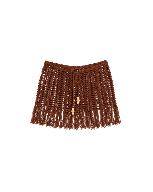 FALDA CROCHET MARRON