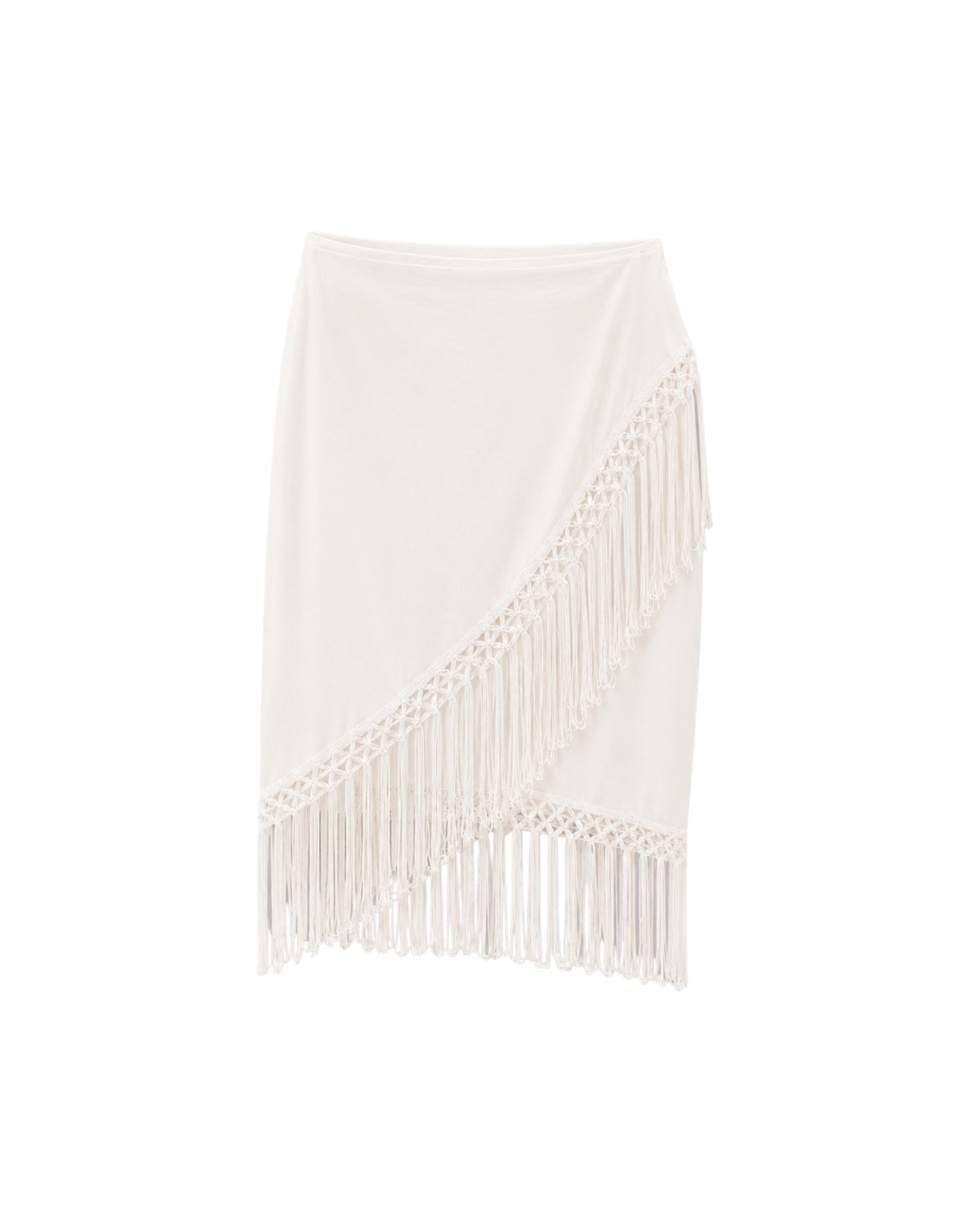 WHITE FRINGE SKIRT
