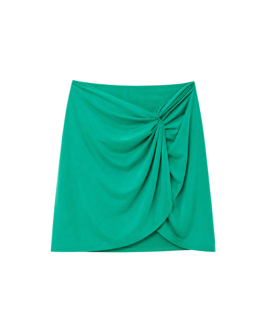 FALDA NUDO CORTA VERDE LORO