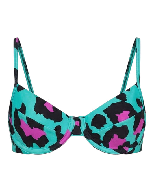 TOP ARO ANIMAL PRINT TURQUESA %