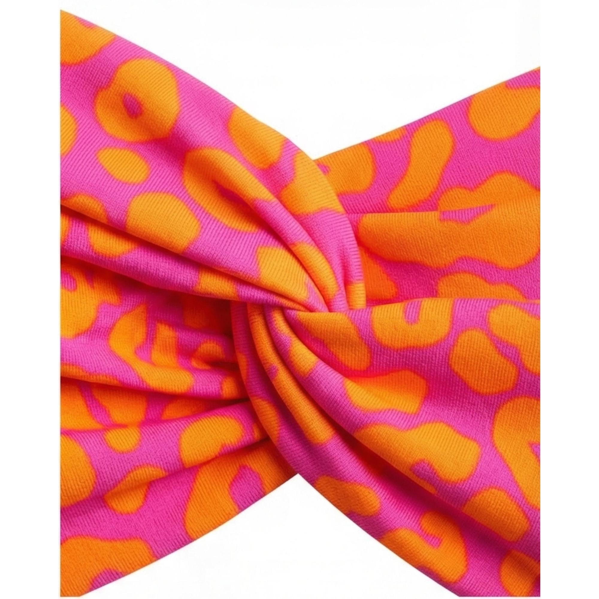 TOP CROSSED HONOR ANIMAL PRINT FUCHSIA ORANGE %