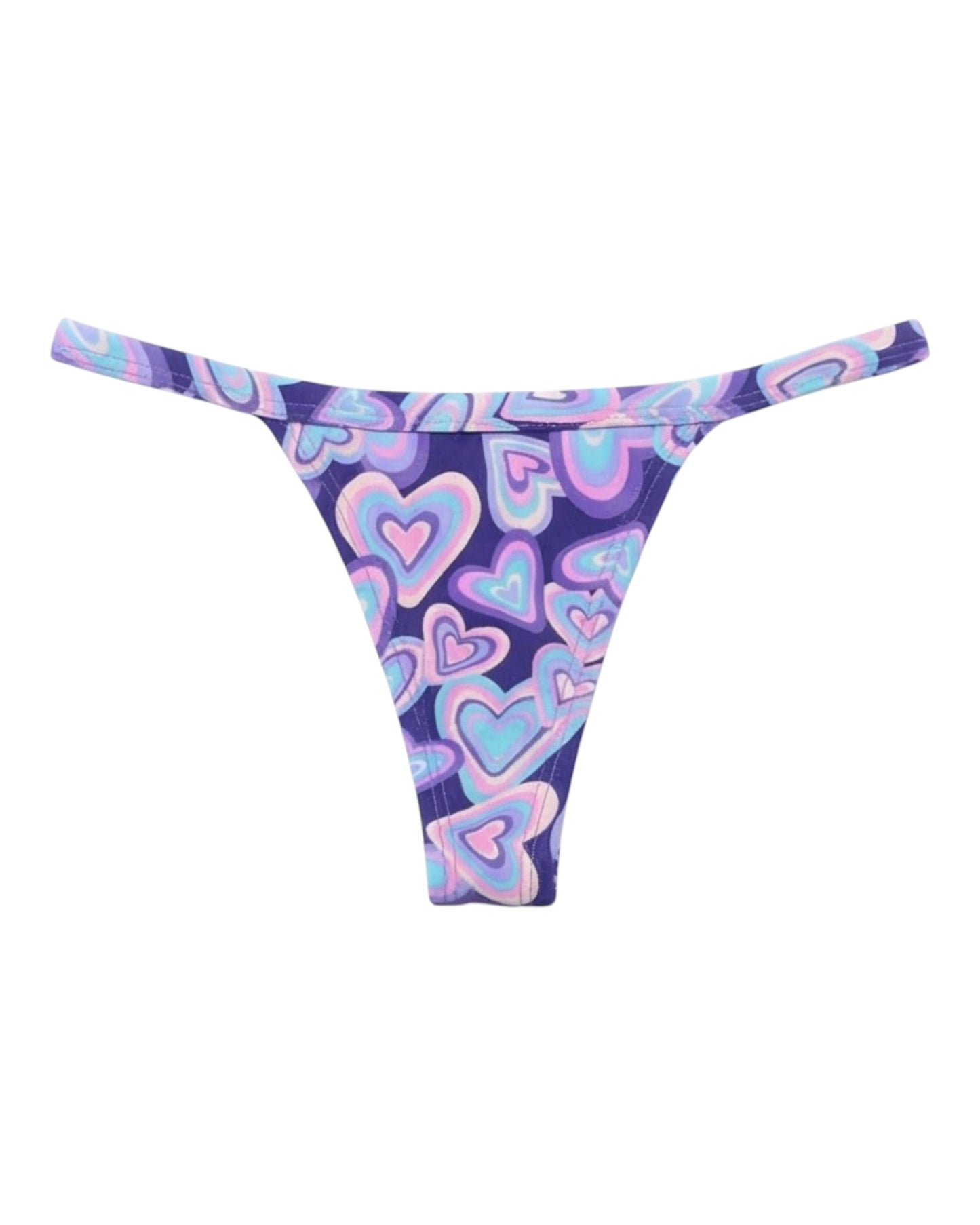 MINI HEART VIOLET THONG %