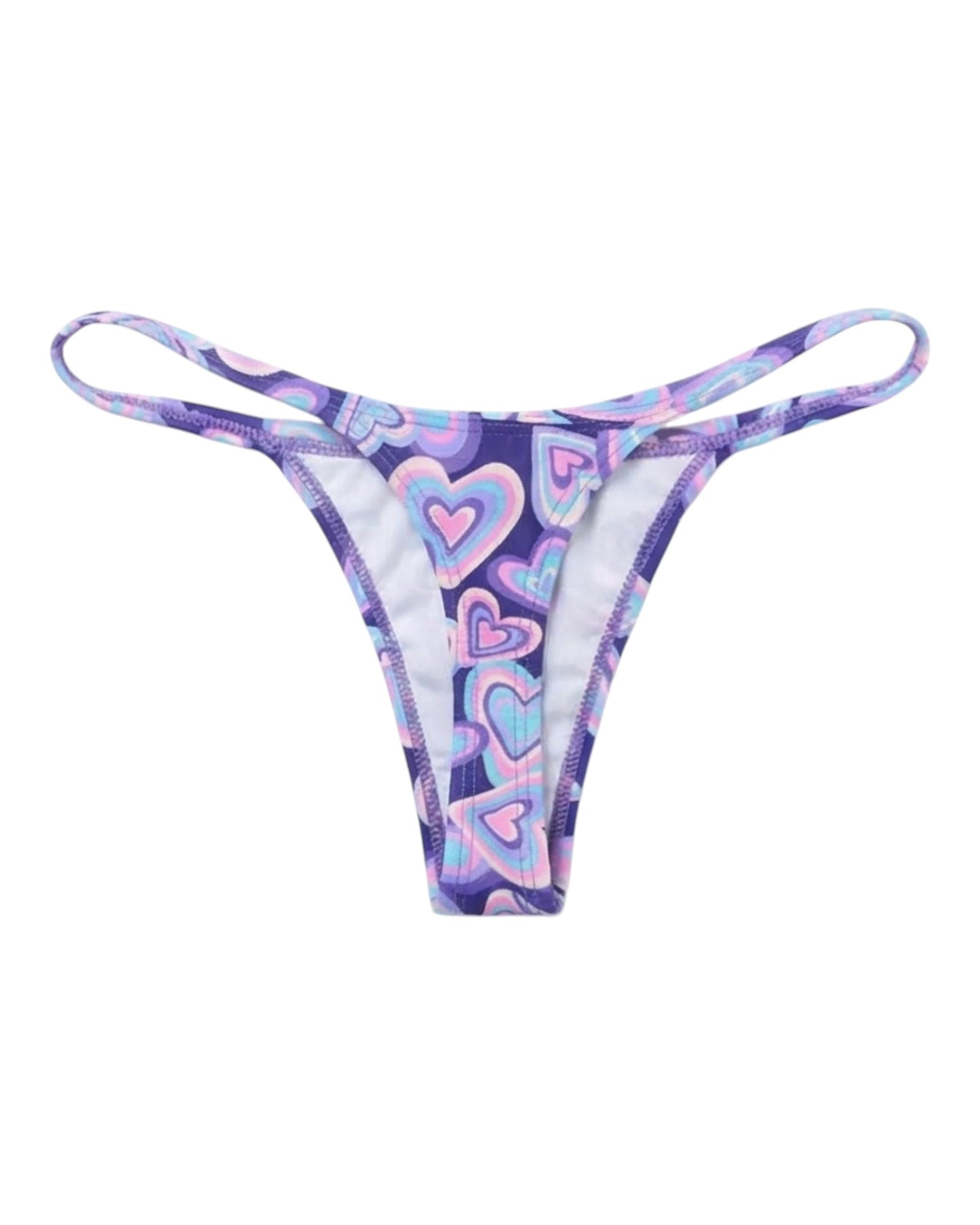 MINI HEART VIOLET THONG %