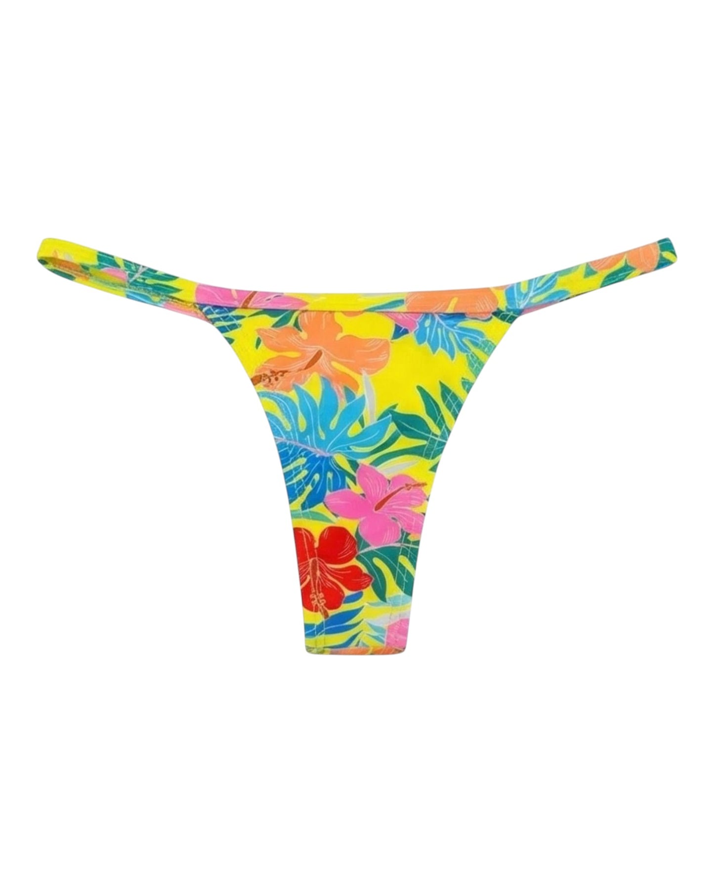 YELLOW FLORAL MINI BIKINI BOTTOM %