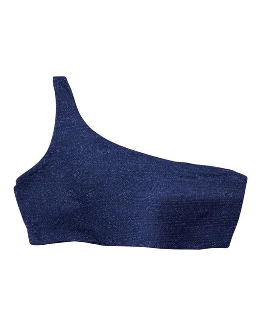 TOP A UN HOMBRO LUREX AZUL %