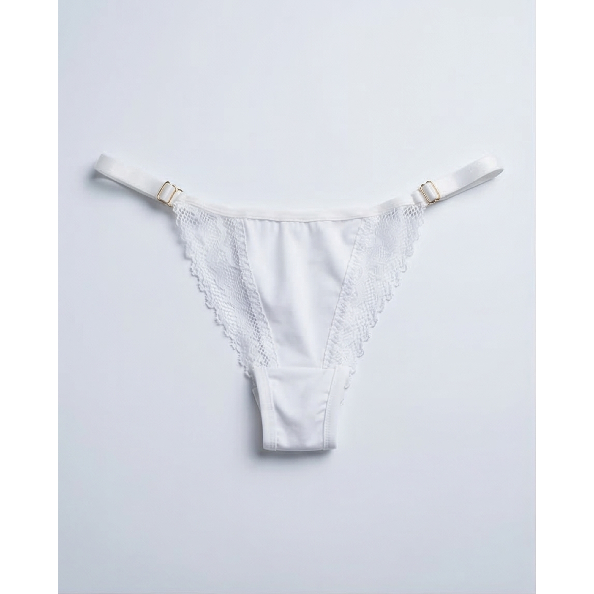 WHITE WIDE REGULAR THONG