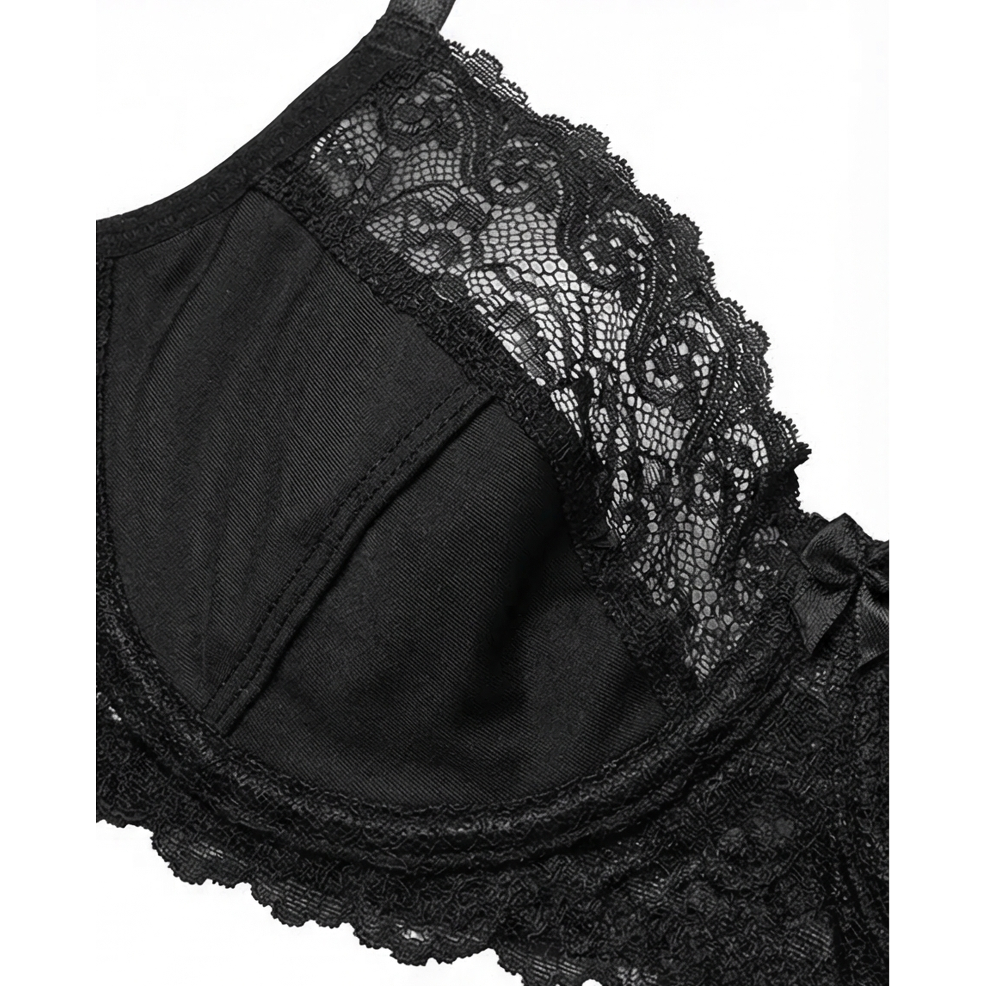 BLACK LACE LINGERIE TOP