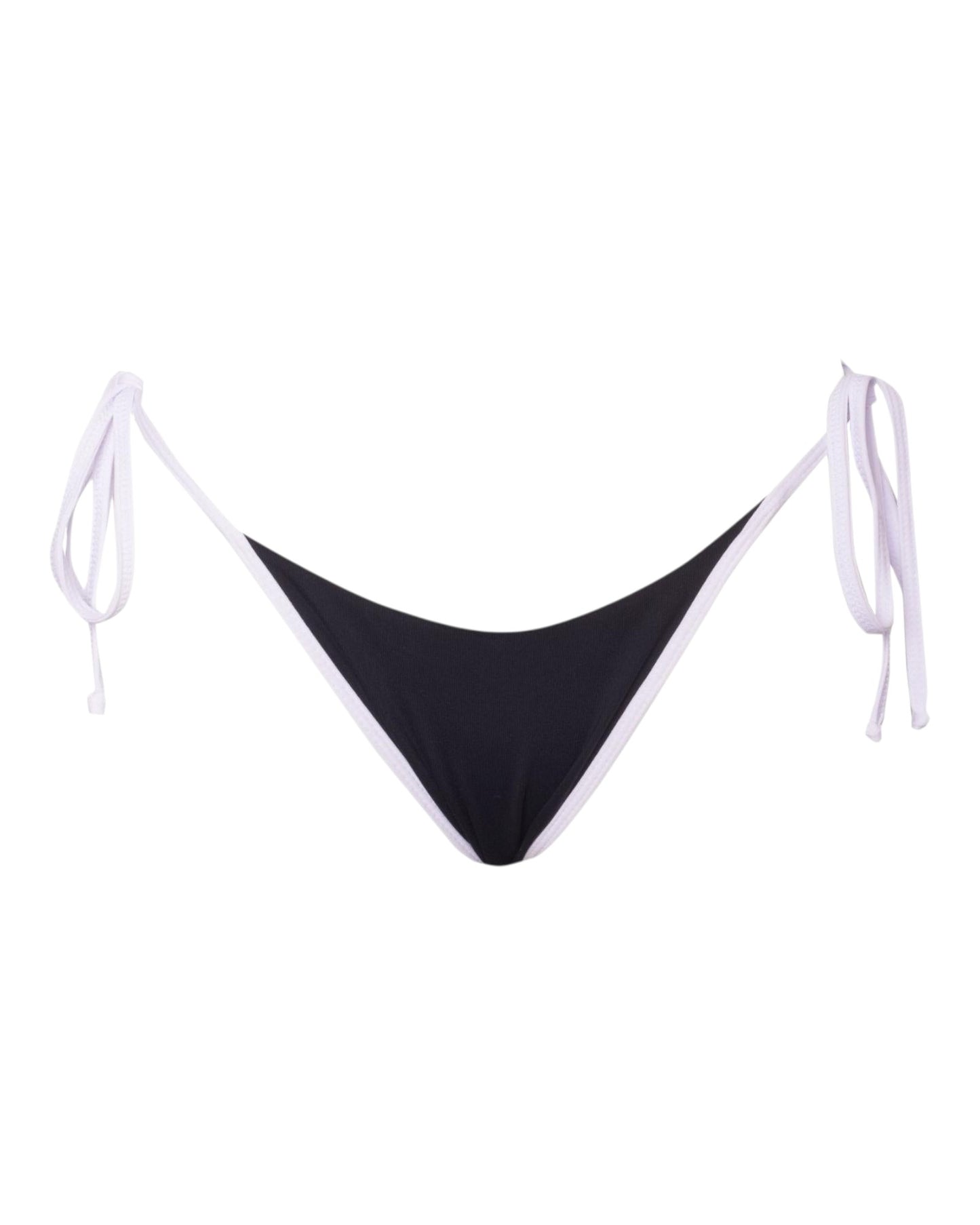 BLACK & WHITE TIE SIDE THONG