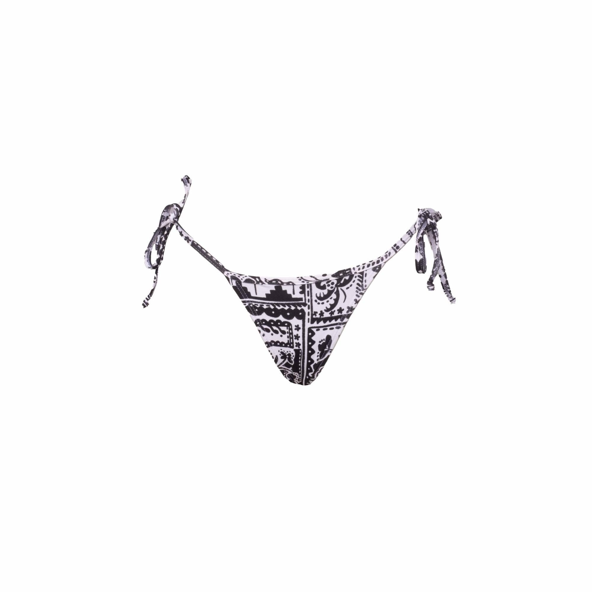 BLACK ARABESQUE RIPPLE THONG