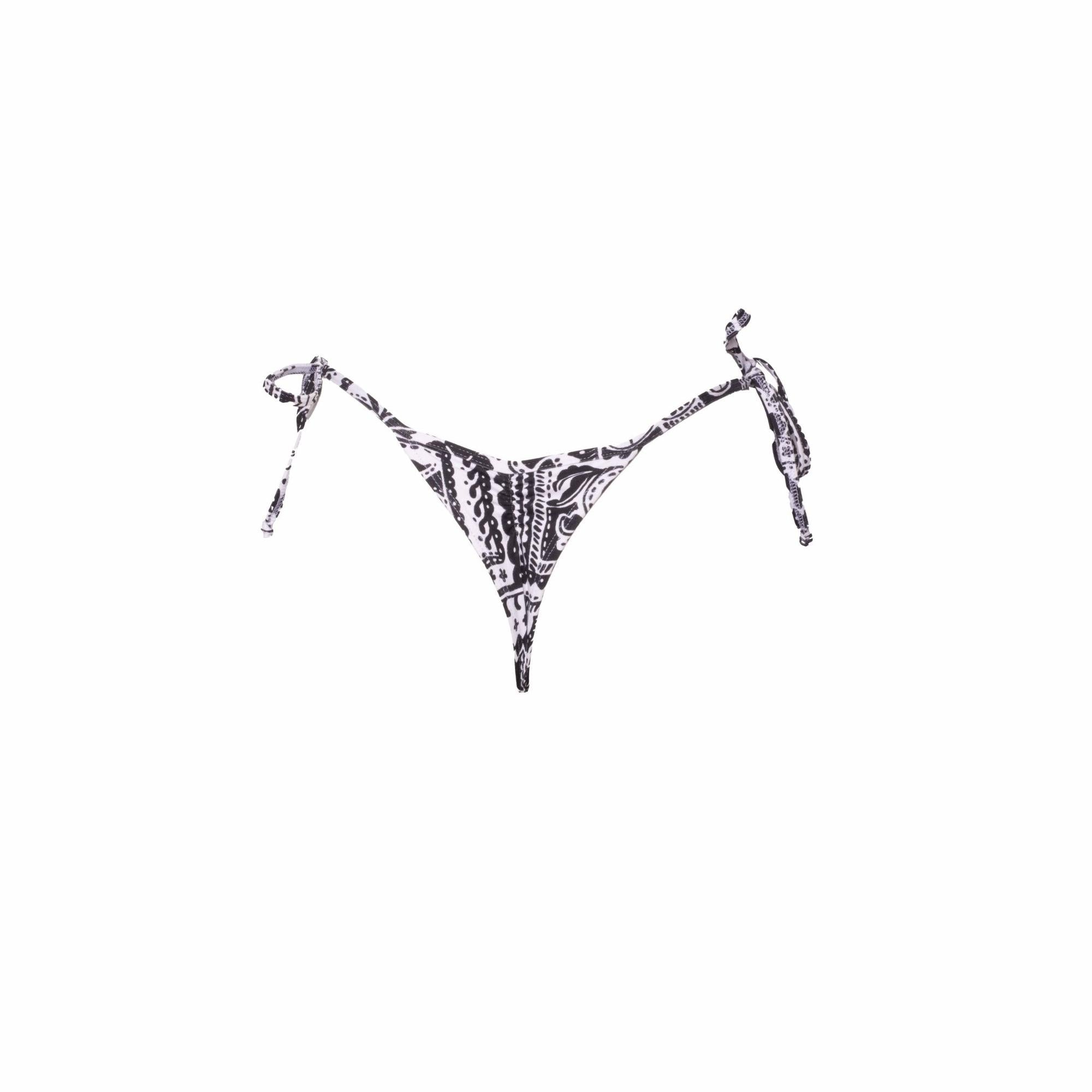 BLACK ARABESQUE RIPPLE THONG