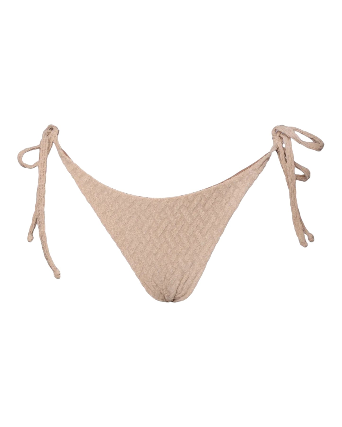 BEIGE TOWEL TIE THONG