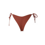 BROWN HONEYCOMB TIE-SIDE THONG