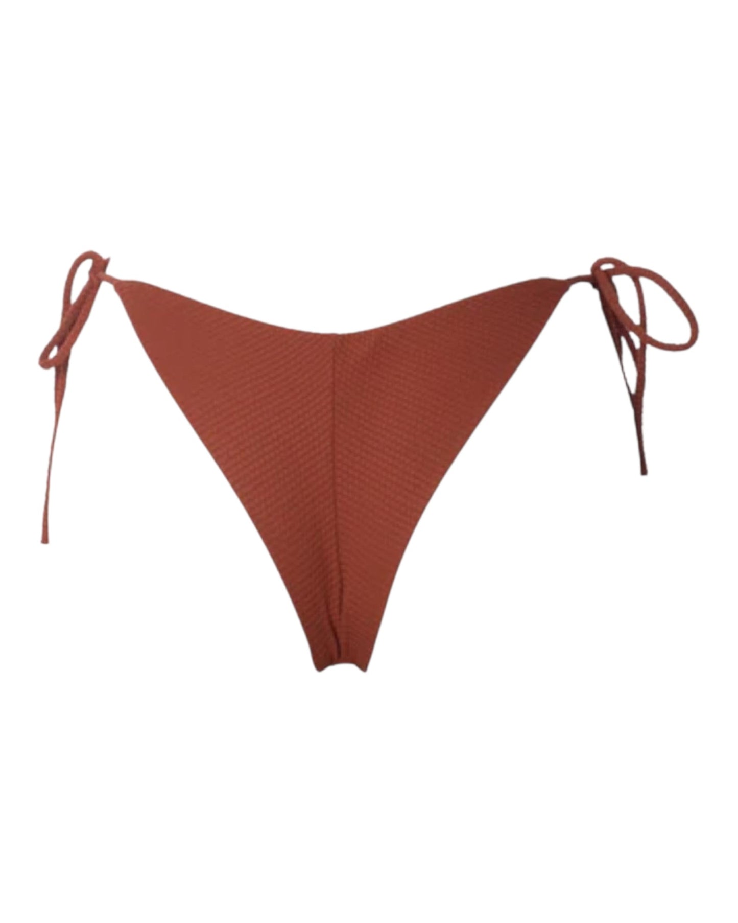 BROWN HONEYCOMB TIE-SIDE THONG
